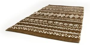 Ethnic barna-fehér pamut szőnyeg, 55 x 110 cm - Webtappeti