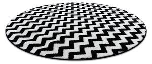 Sketch szőnyeg kör - F561 fehér/fekete - Cikcakk