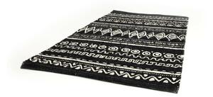 Ethnic fekete-fehér pamut szőnyeg, 55 x 110 cm - Webtappeti