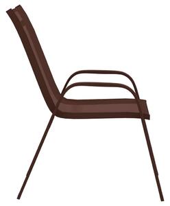 2 db barna textilén rakásolható kerti szék