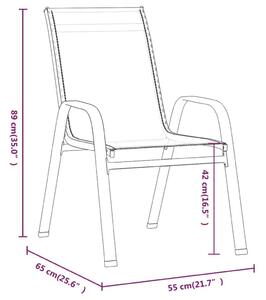 VidaXL 4 db szürke textilén rakásolható kerti szék