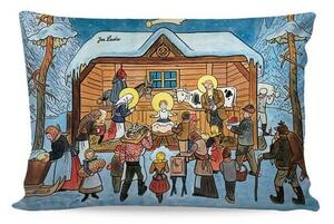 Matějovský márkájú párnahuzat, Deluxe Josef Lada Téli Betlehem, 33 x 50 cm