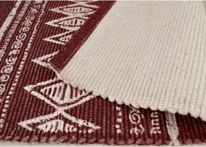 Ethnic piros-fehér pamut szőnyeg, 55 x 110 cm - Webtappeti