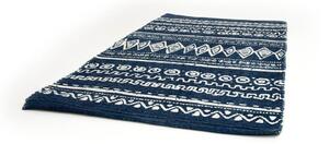 Ethnic kék-fehér pamut szőnyeg, 55 x 140 cm - Webtappeti