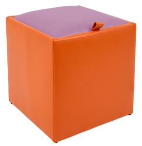 Box puff - műbőr, narancssárga/lila - 21895/21897