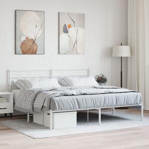 Fehér fém ágykeret fejtámlával 200 x 200 cm