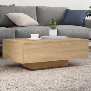 Sonoma tölgy színű dohányzóasztal LED-lámpákkal 85 x 55 x 31 cm