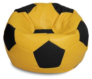 Extra Ball babzsákfotel - műbőr - sárga/fekete - 250 liter