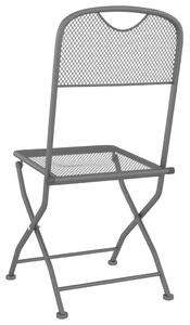 VidaXL 2 db antracitszürke expandált fém összecsukható kerti szék