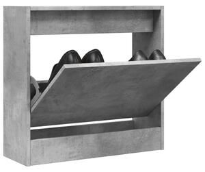 Betonszürke szerelt fa cipőszekrény 60 x 21 x 57 cm