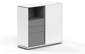 Creator közepes szekrény 123,2 x 44,5 x 115,5 cm, antracit / fehér