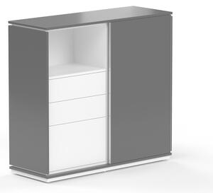 Creator közepes szekrény 123,2 x 44,5 x 115,5 cm, fehér / antracit