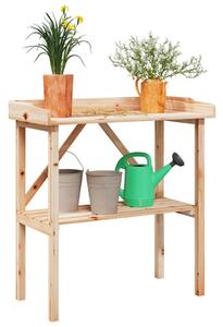 VidaXL tömör fenyőfa növénytartó asztal polccal 78x38x82,5 cm