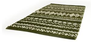 Ethnic zöld-fehér pamut szőnyeg, 55 x 110 cm - Webtappeti