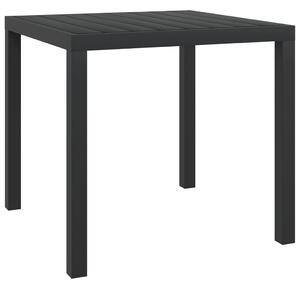 VidaXL fekete alumínium és WPC kerti asztal 80 x 80 x 74 cm