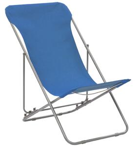VidaXL 2 db kék acél/oxford szövet összecsukható strandszék