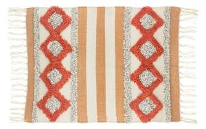 Arizona narancssárga-fehér pamutkeverék szőnyeg, 50 x 70 cm - Sass & Belle