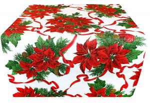Karácsonyi futó Karácsonyi Rózsa fehér 50x150 cm Made in Italy