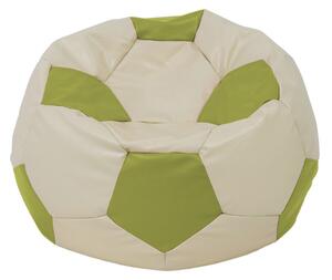 Mondo Ball babzsákfotel - műbőr - krém/zöld - 170 liter