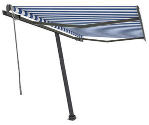VidaXL kék és fehér automata póznás napellenző 350 x 250 cm