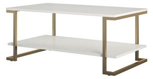 Camila fehér-aranyszínű dohányzóasztal, 106 x 45 cm - CosmoLiving by Cosmopolitan
