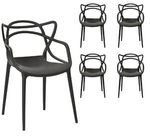 Modern Split szék - fekete szett x4