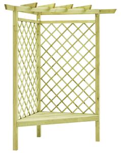 VidaXL impregnált fenyőfa kerti sarokpergola 130 x 130 x 197 cm
