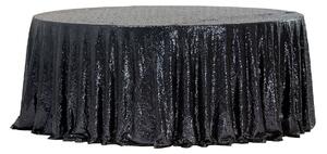 Fekete flitteres terítő, 340 cm átmérő