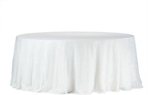 Fehér flitteres terítő, 340 cm átmérő