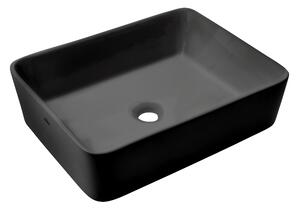 Invena Paro, kerámia munkalap mosogató 47,5x37,5x14,5 cm, fekete matt, INV-CE-36-005-C