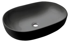 Invena Korfu, kerámia munkalap mosogató 60x42x14,5 cm, fekete matt, INV-CE-34-005-C