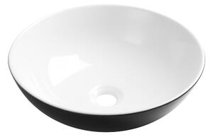 Invena Tinos, kerámia munkalap mosogató 39,5x39,5x13,5 cm, fekete-fehér, INV-CE-43-041-C