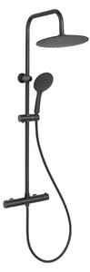 Invena Trend, Trend termosztatikus zuhanycsaptelep felső esőzuhannyal Musta 25cm, fekete matt, INV-AU-84-004-X