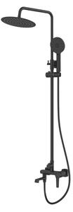 Invena Trend, Karos kád/zuhanycsaptelep Trend felső esőzuhannyal Fira 25cm, fekete matt, INV-AU-71-B04-V