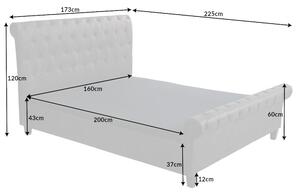 Design ágy Viviano 160 x 200 cm sötétszürke