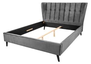 Design ágy Violetta 160 x 200 cm sötétszürke bársony
