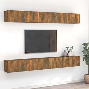 VidaXL 8 db füstös tölgyszínű szerelt fa TV-szekrény 60 x 30 x 30 cm