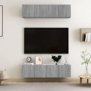 VidaXL 4 db szürke sonoma színű szerelt fa fali TV-szekrény 60x30x30cm