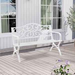 Kerti pad Utav acél 127x53x79 cm fehér [casa.pro]