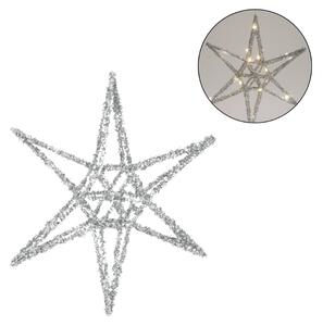 Karácsonyi csillag STARLIGHT LED világítással 30 cm, ezüst