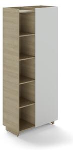 Trevix kombinált szekrény 90 x 46 x 213 cm, jobb, homoki tölgy / fehér
