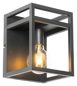 Ipari fali lámpa, fekete, állványos - Cage Rack