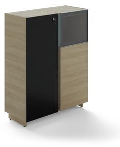 Trevix közepes szekrény 105 x 46 x 134,2 cm, homokos tölgy / fekete
