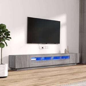 LED-es TV Szekrény Szett - Sonoma Szürke - 3 részes
