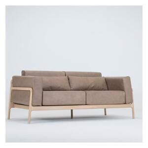 Fawn világosbarna kanapé bivalybőrből, tömör tölgyfa szerkezettel, 180 cm - Gazzda