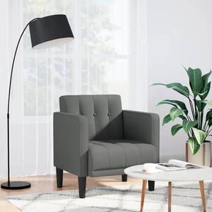 Sötétszürke szövet kanapészék karfás szék 53 cm