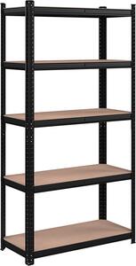 Polc 5 szintes, Songmics, 180 x 90 x 40 cm, fekete, GLR040B01