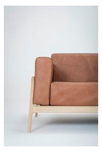 Fawn konyakbarna kanapé bivalybőrből, tömör tölgyfa szerkezettel, 210 cm - Gazzda
