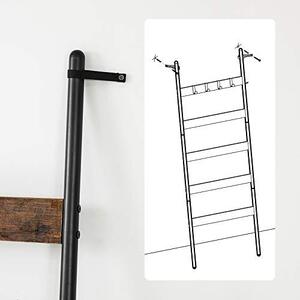 Létra formájú törölközőtartó, Vasagle, antik-fekete, 60x176 cm