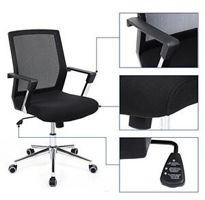 Irodai szék Songmics, fekete, 61x55x(92-102) cm